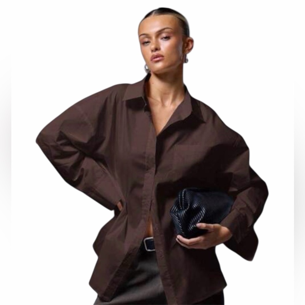 Musier Oversized Cotton Button-Up Shirt – XS